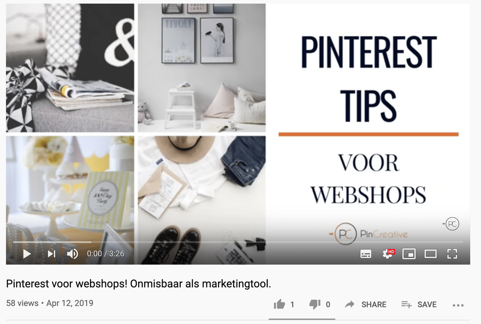 Video vanaf YouTube delen met thumbnail