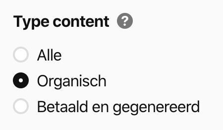 Selecteer organisch bereik met Pinterest