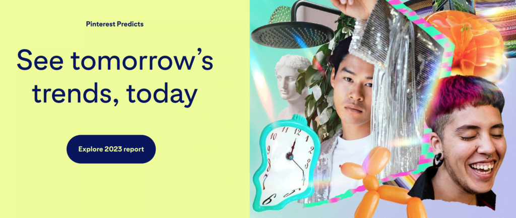 Pinterest voorspellingen rapport 2023 naar de website