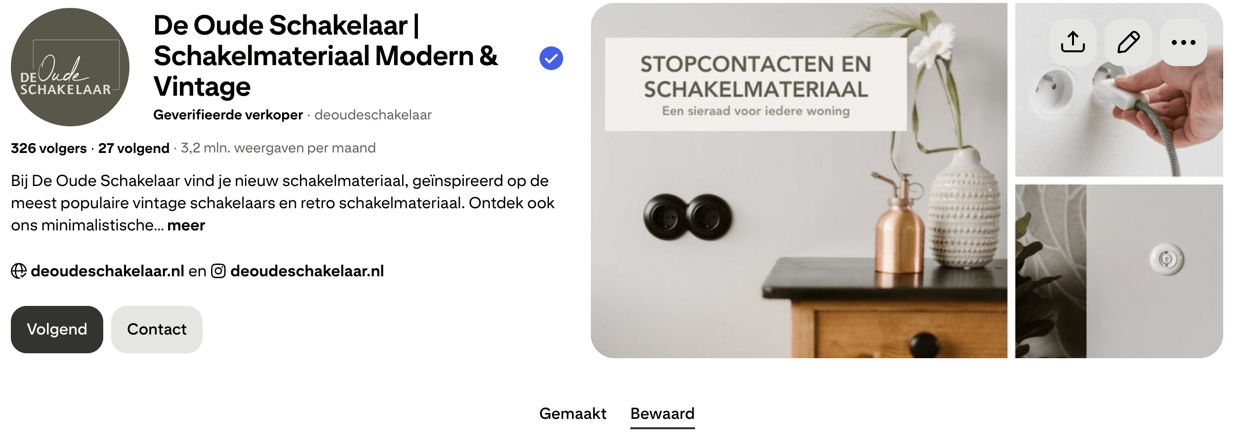 De Oude Schakelaar op Pinterest - Resultaten en samenwerking PinCreative