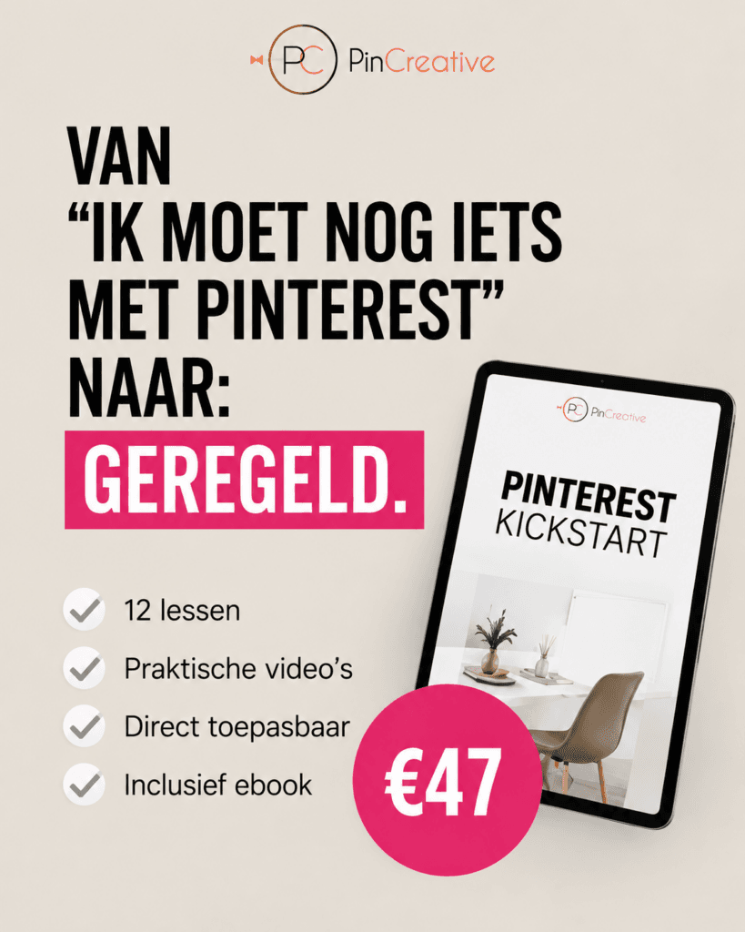 Pinterest training + ebook kick start voor webshops leer de juiste Pinterest marketing strategie